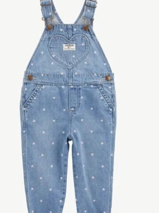 OshKosh B'gosh Other - OshKosh B'gosh Light Blue Denim Overalls with Heart Bib